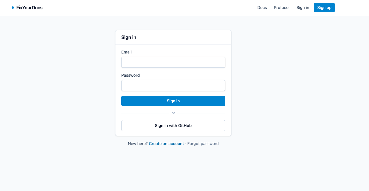Signing in to the Hub with GitHub